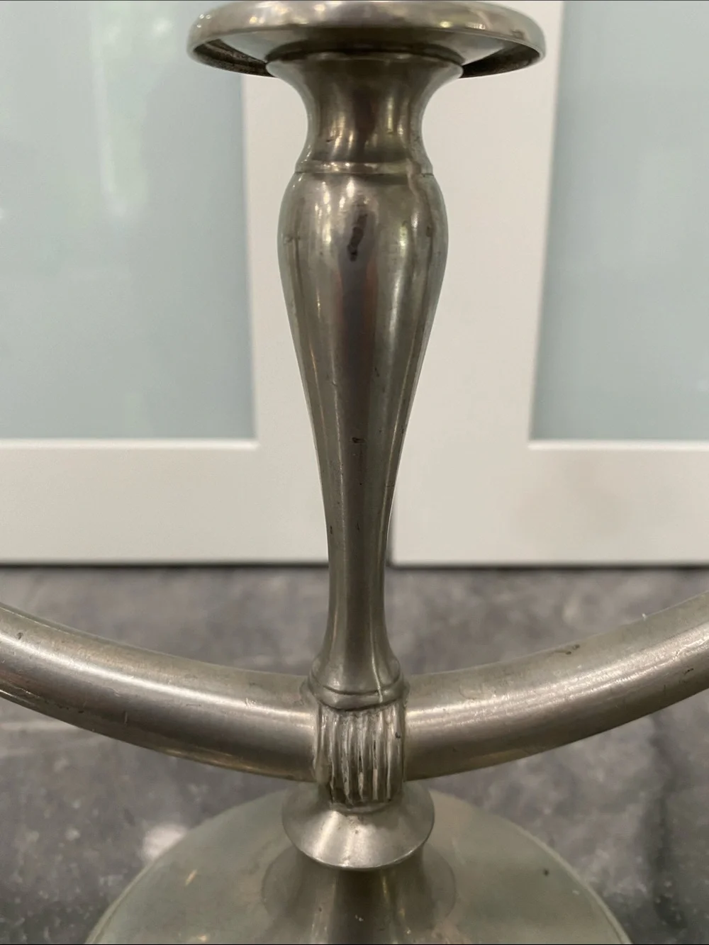 Classic Three-Arm Silver Candle Holder - Pewter Finish